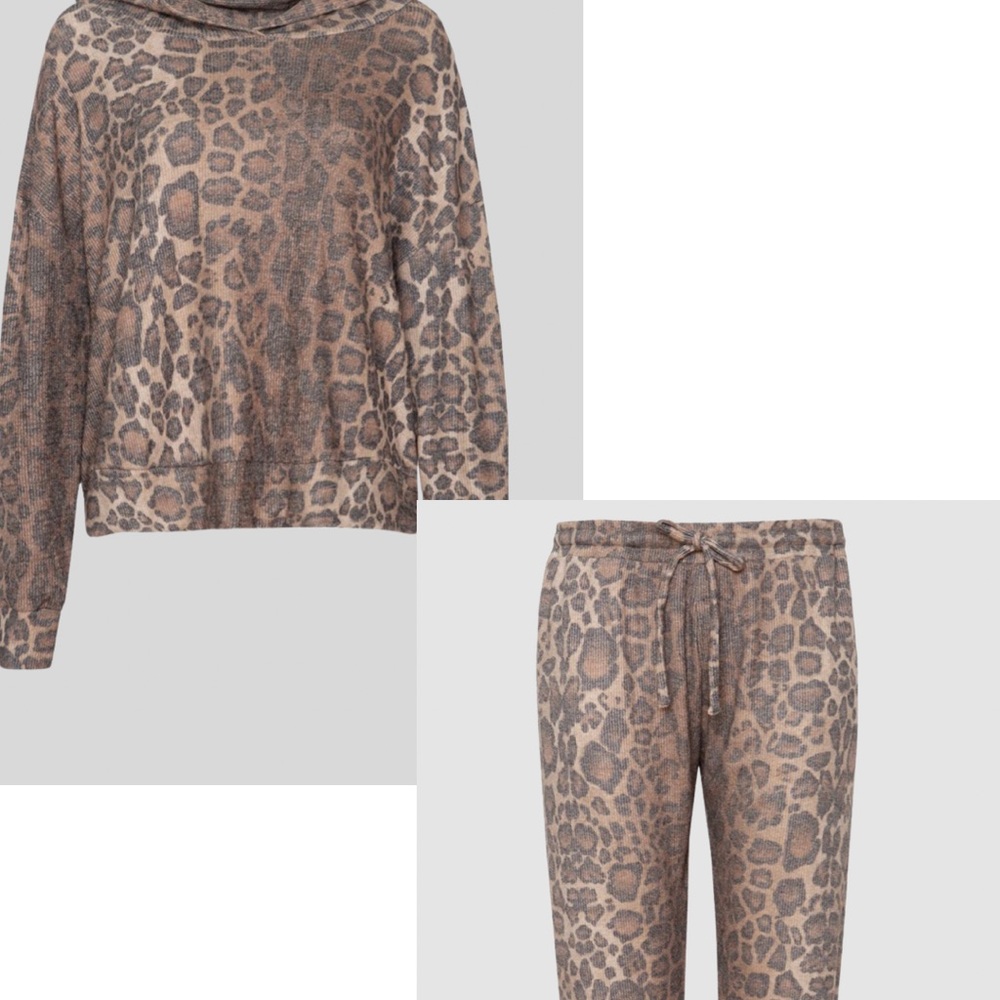 LNA BRUSH RIB HOODIE AND PANTS SET SIZE X-SMALL